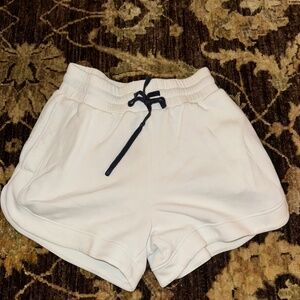 White Varley Sweatshorts with Navy Ties